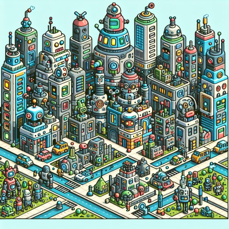 Cartoon Robot City Generator