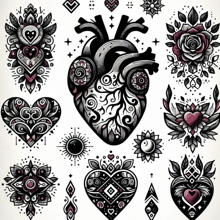 Neo-traditional Heart Tattoo Generator