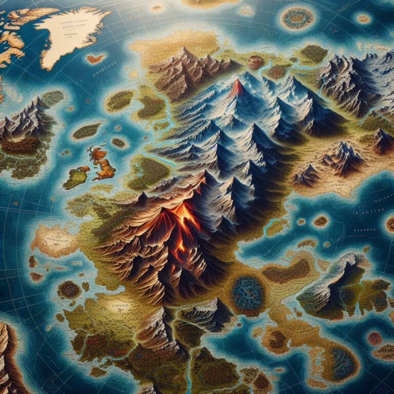 Volcano Map Illustration Generator